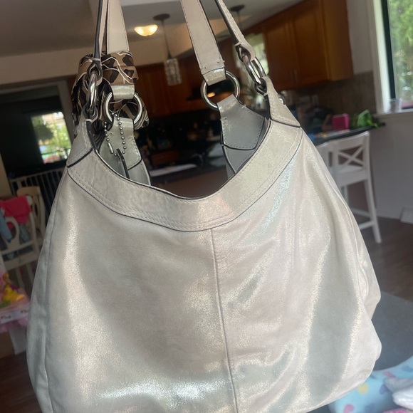 Coach Metallic Biege Shimmering Leather
Maggie Shoulder Bag - Picture 6 of 12